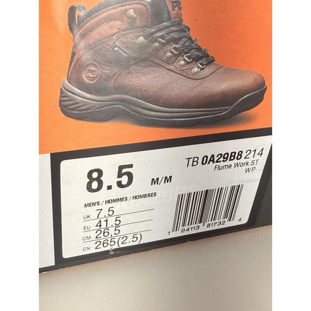 NEW Timberland Flume Mid Dark Brown Waterproof Hiking Boots Men 8.5 M TB 0A29B8 - Picture 16 of 16
